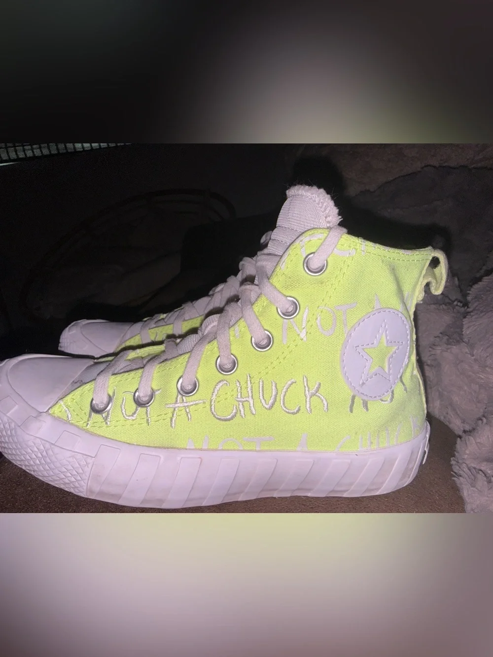 Converse UNT1TL3D High 'Not A Chuck - Volt' sneakers neon lime sz 5 Y, 6.5 W guc
